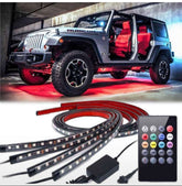 Car Underglow Lights, 4 Pcs Bluetooth Led Strip Lights with Dream Color Chasing, APP Control 12V 300 LEDs Underbody Lights, Waterproof Underglow Led Light Kit for Cars