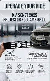 Kia Sonet 2024 onwards Projector foglamp grill,3 inch projector will fit
