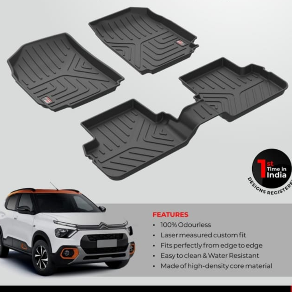 Citroen C3 GFX Premium Life Long Car Floor Foot Mats Black (2022Onwards)